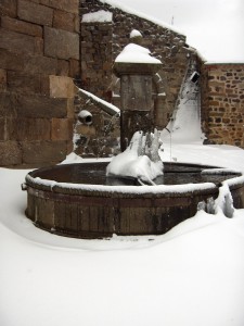 Village de Pébrac en hiver